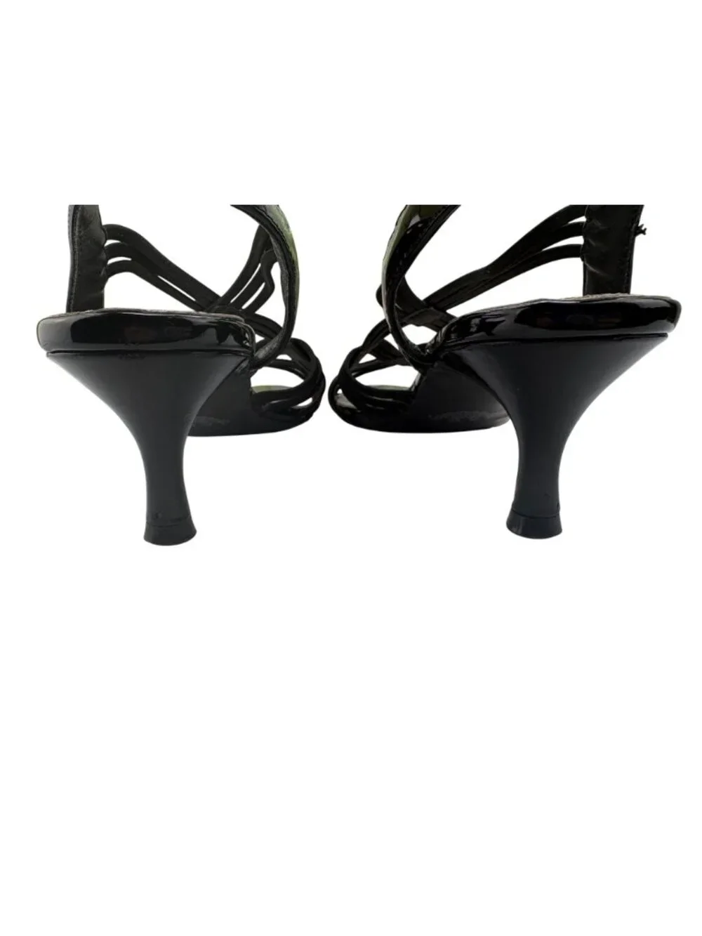 Naturalizer Black Patent Strappy Slingback Kitten Heels Sandal Size 9.5 M - Picture 6 of 10